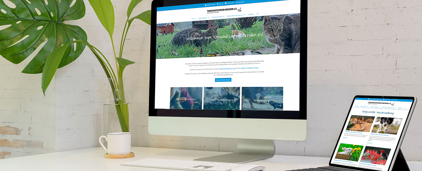 Vorschau Website vom Tierschutzverein